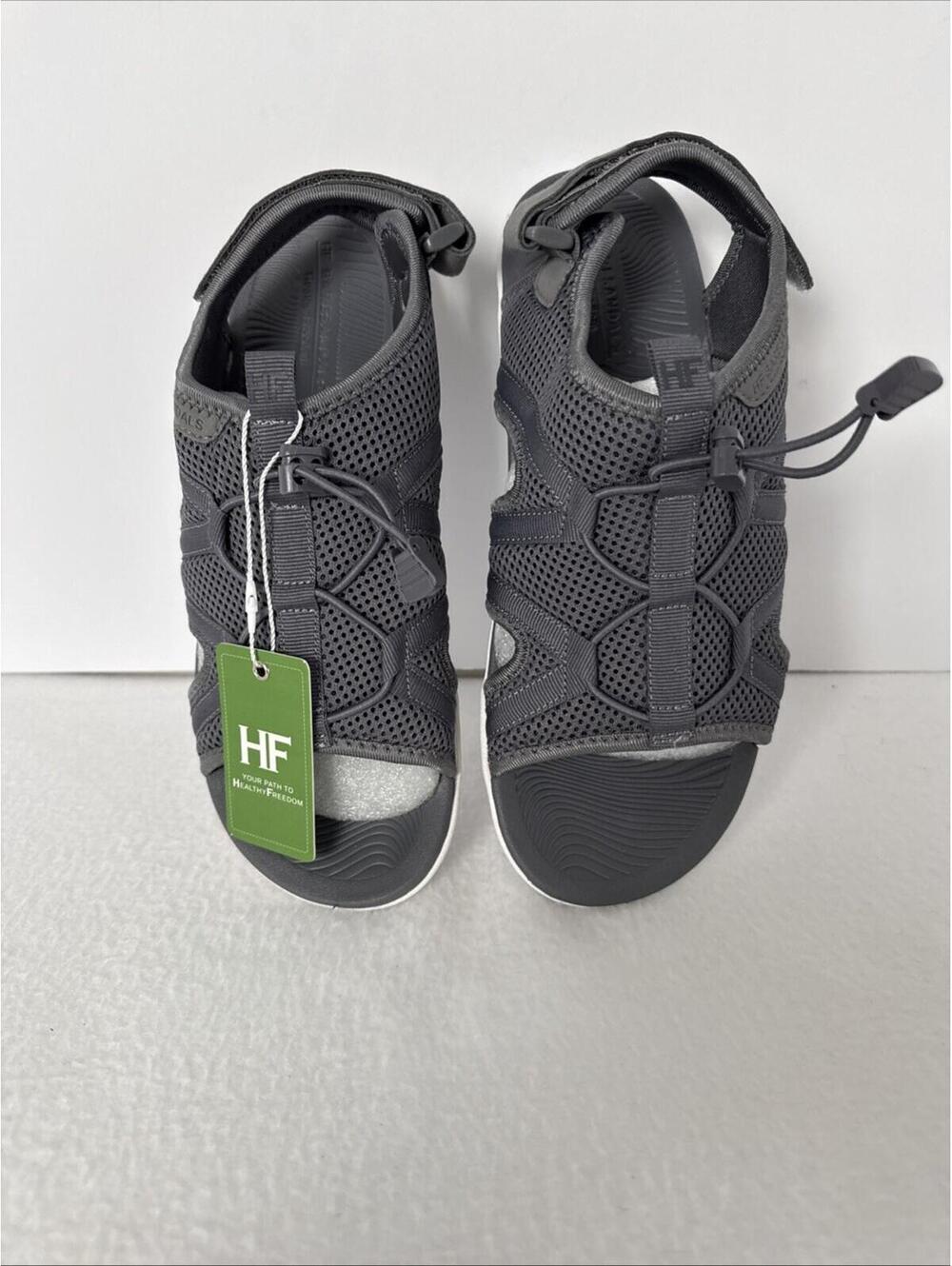 Hike HF Baresandals Healthy Freedom Sandals Gray Adjustable W 10,10.5 -M 8,8.5